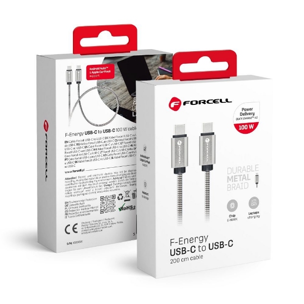 Adatkábel USB-C /Type-C/- USB-C /Type-C/ utángyártott 1M 60W